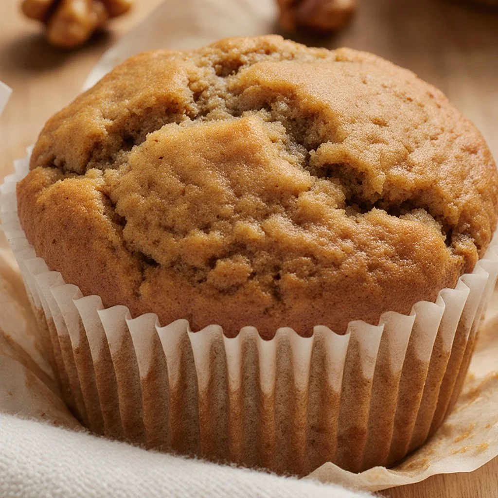 Best Greek Yogurt Banana Muffins 4 Delicious Greek yogurt banana muffins on a plate