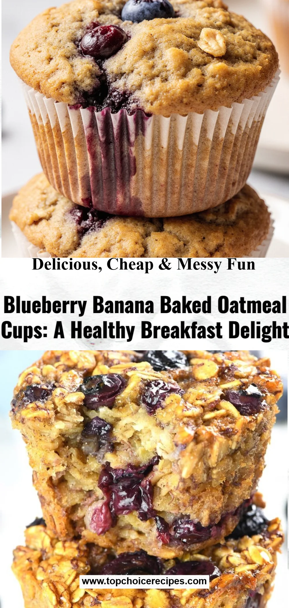 Blueberry Banana Baked Oatmeal Cups
