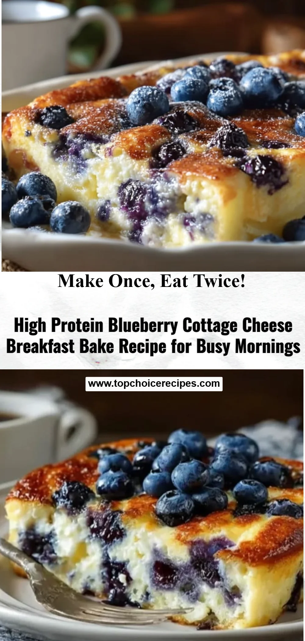 Blueberry Cottage Cheese Breakfast Bake