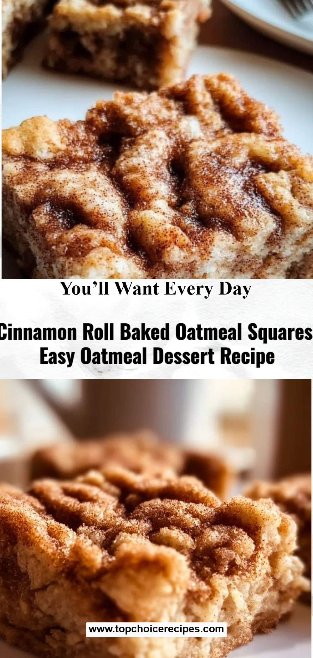 Cinnamon Roll Baked Oatmeal Squares