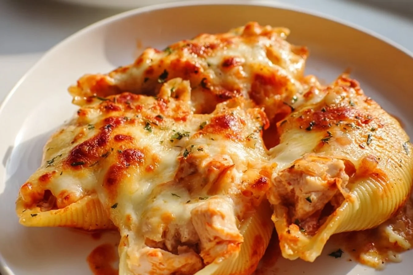 Classic Marry Me Chicken Stuffed Shells served in a dish
