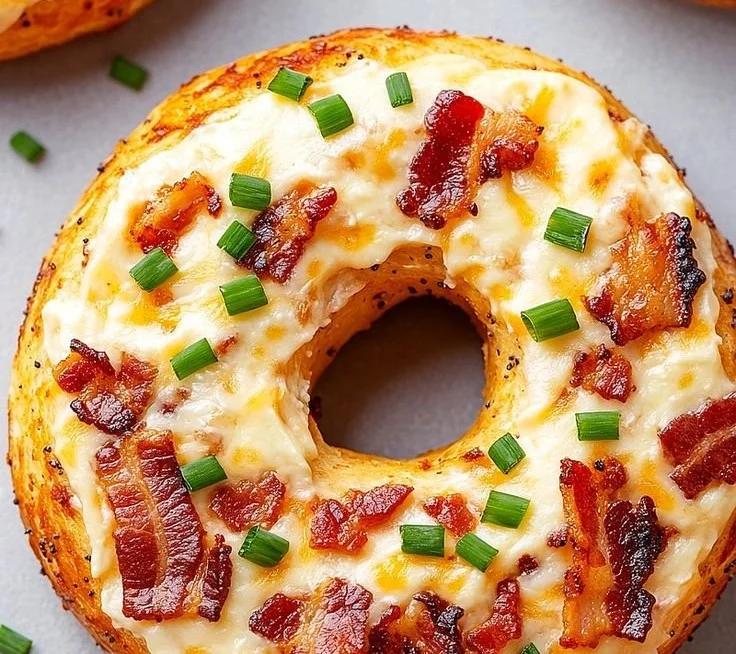 Creamy Bacon Cheddar Bagels 6 Creamy Bacon Cheddar Bagels