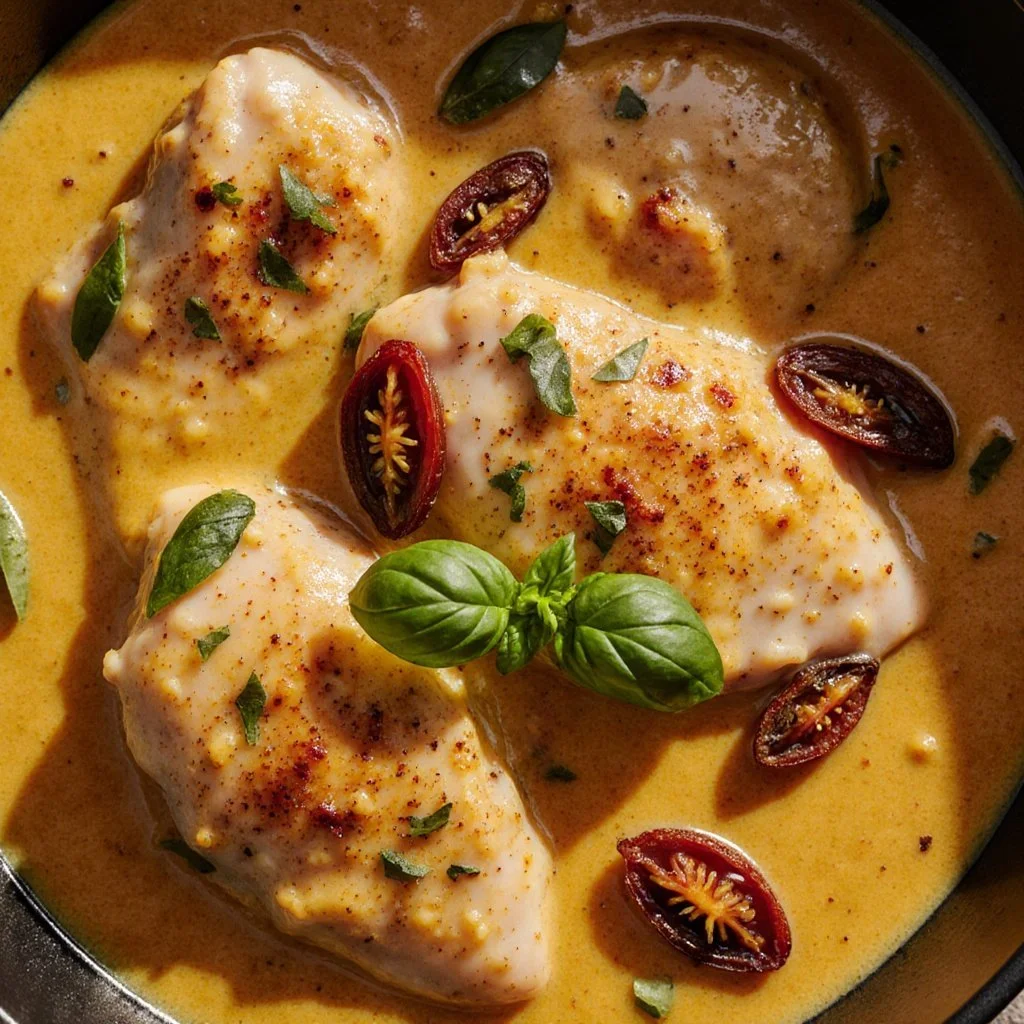 Delicious Crockpot Marry Me Chicken served with creamy sauce and herbs.
