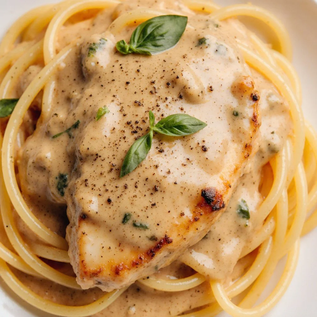 Crockpot Marry Me Chicken served with herbs and creamy sauce