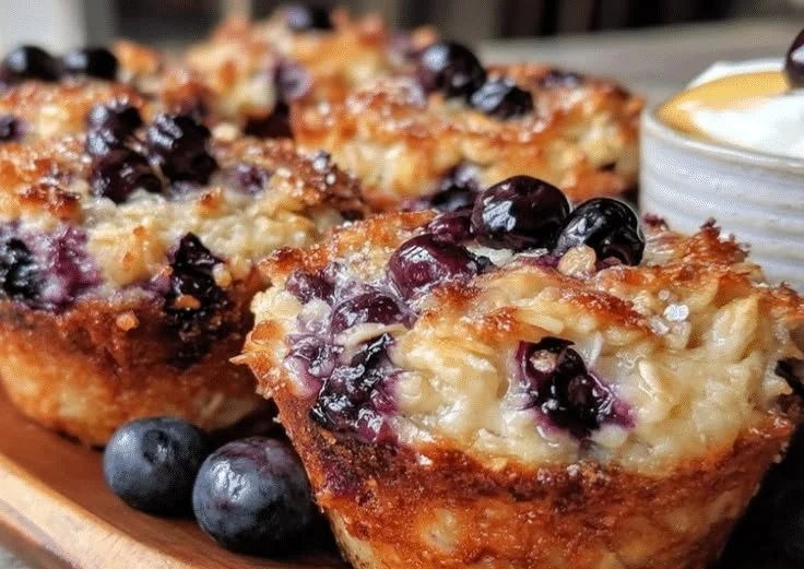 Easy Baked Oatmeal Cups with Blueberries