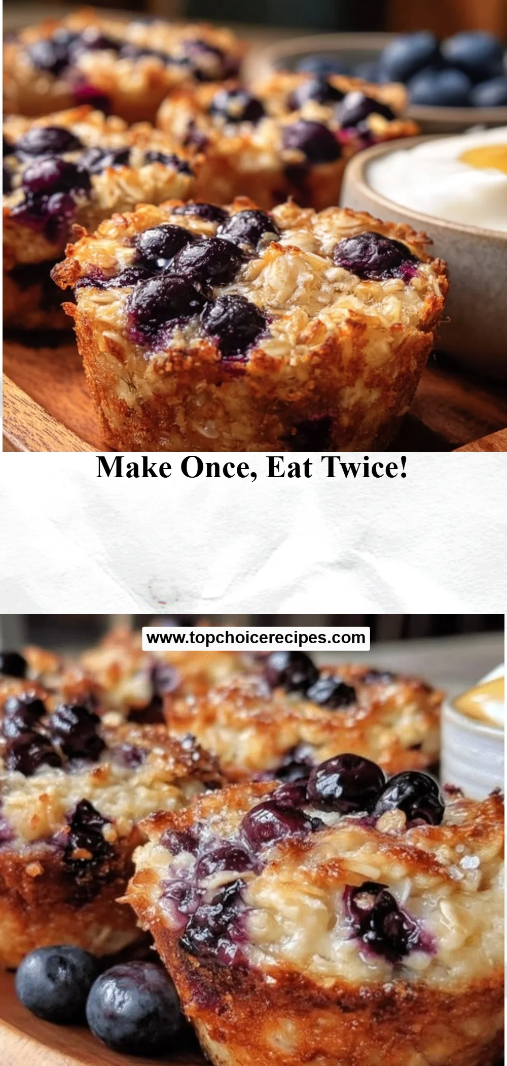 Easy Baked Oatmeal Cups with Blueberries