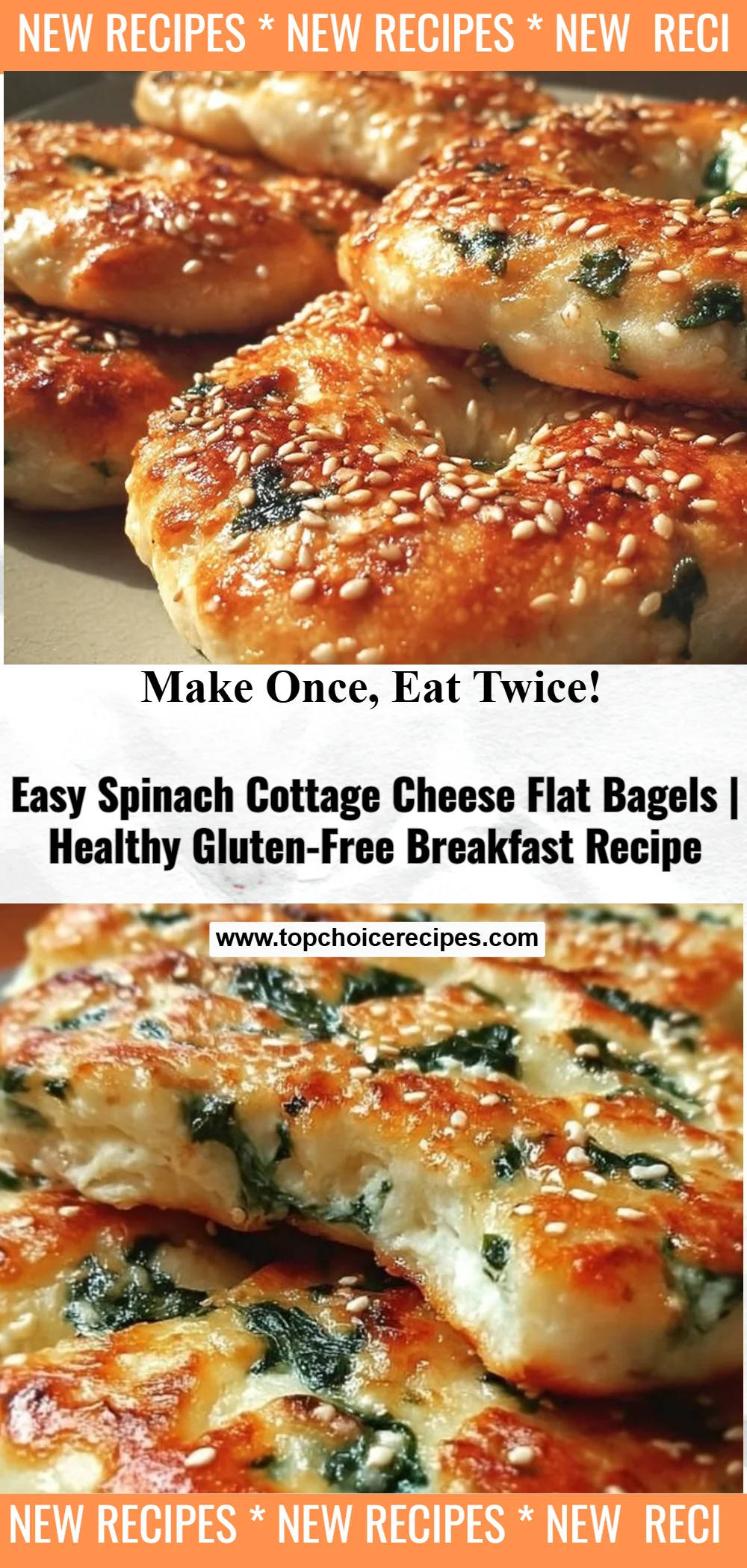 Easy Spinach Cottage Cheese Flat Bagels 5 Easy Spinach Cottage Cheese Flat Bagels