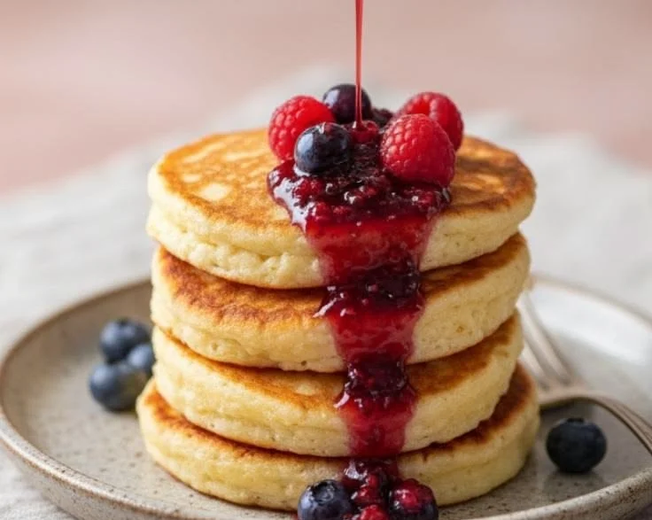 Fluffy Cottage Cheese Pancakes