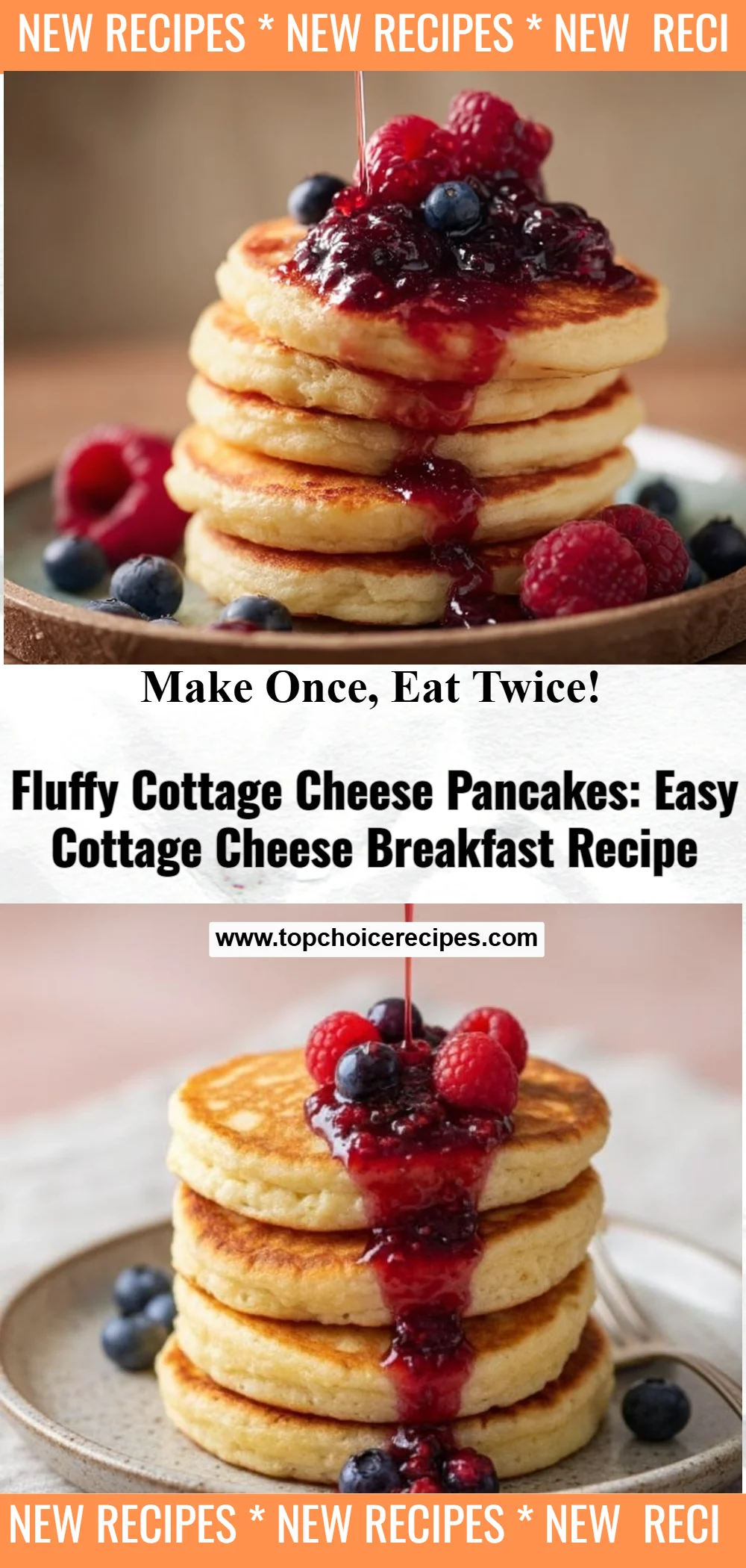 Fluffy Cottage Cheese Pancakes
