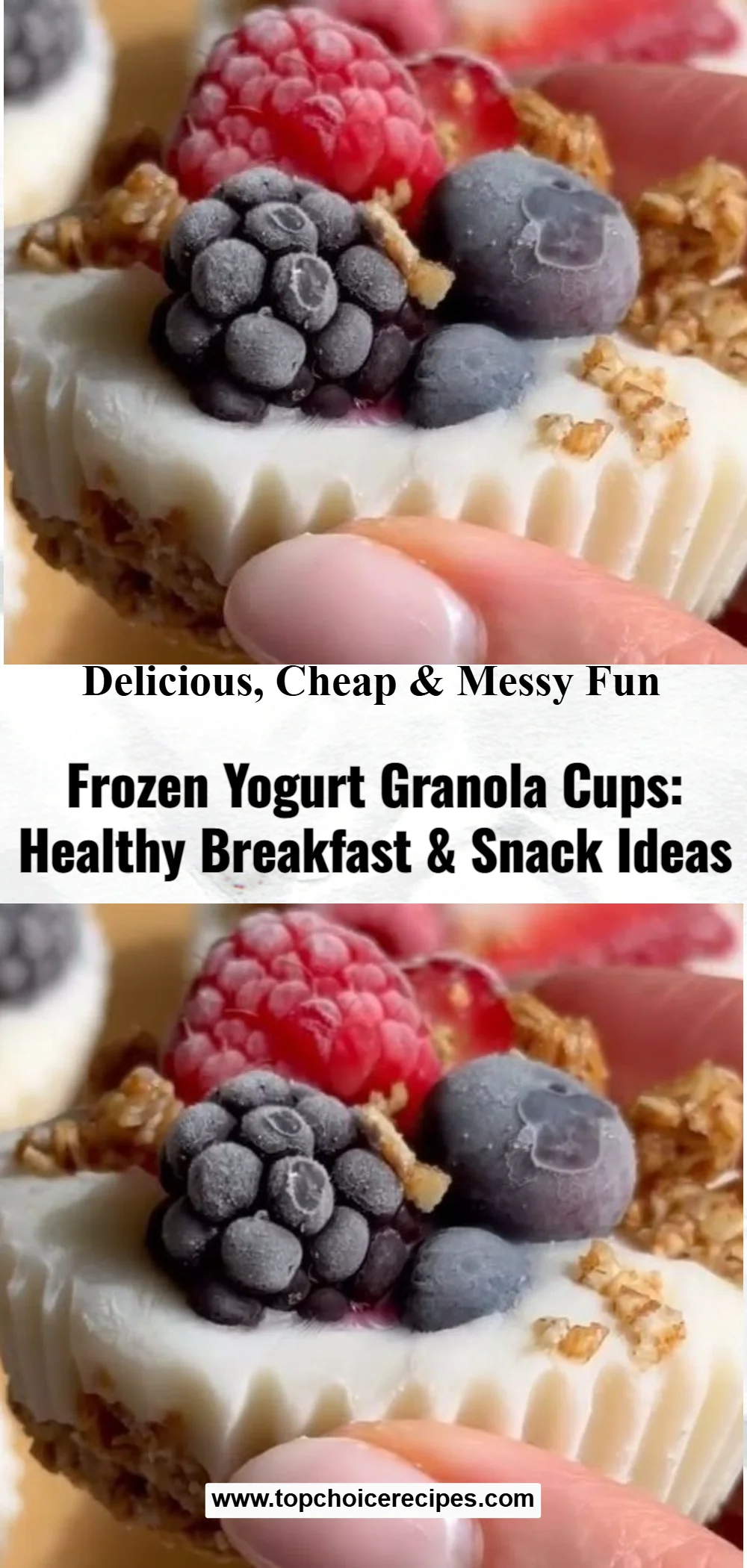 Frozen Yogurt Granola Cups with Berries