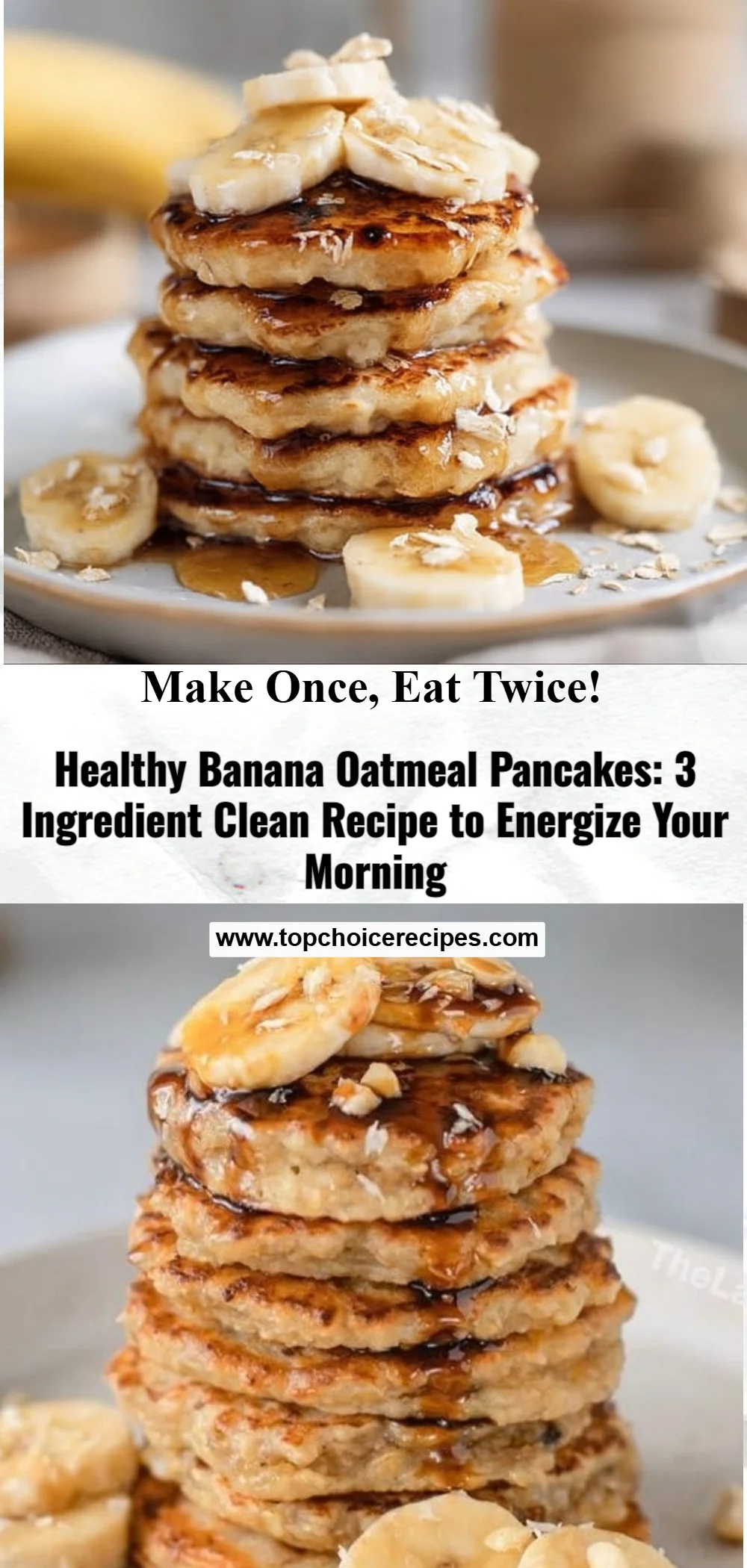 Healthy Banana Oatmeal Pancakes