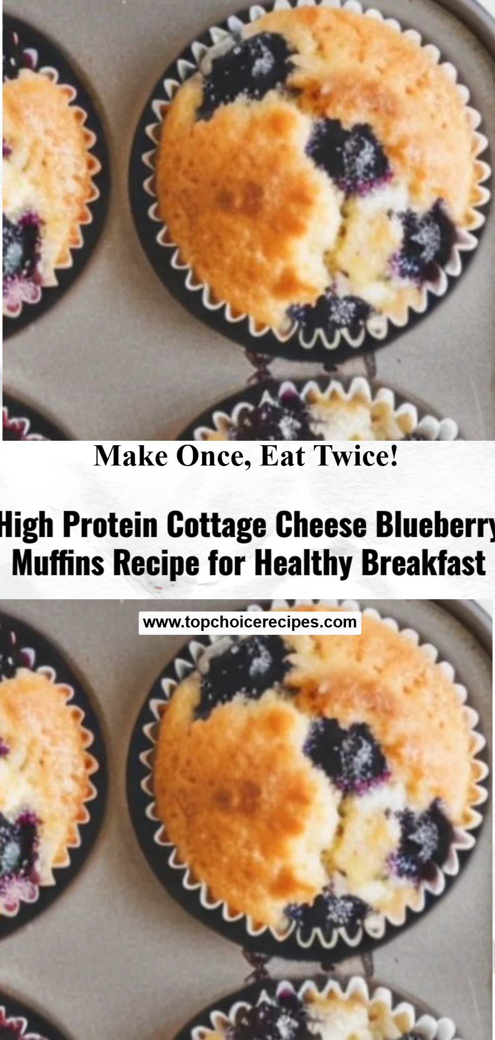 High Protein Cottage Cheese Blueberry Muffins