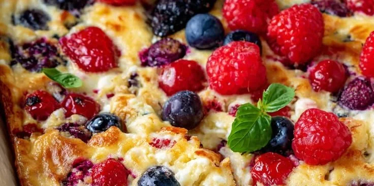 High Protein Triple Berry Bake