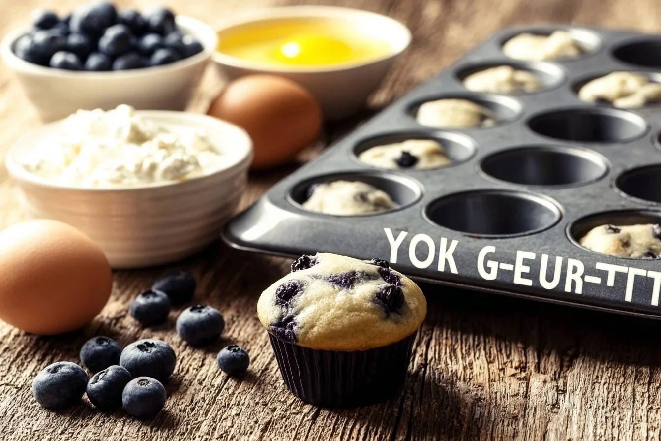 Low Carb Greek Yogurt Blueberry Muffins