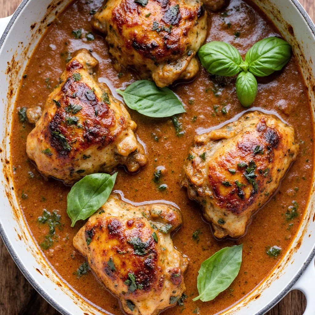 Marry Me Chicken 4 Delicious Marry Me Chicken with creamy sauce and herbs served on a plate