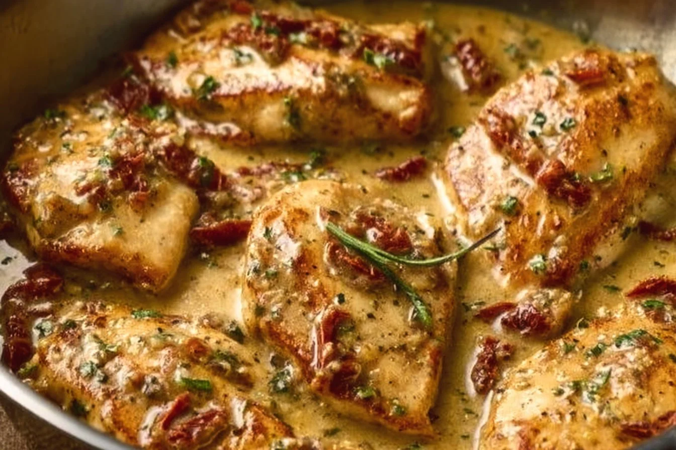 Marry Me Chicken 4 Delicious Marry Me Chicken served with creamy sauce and herbs