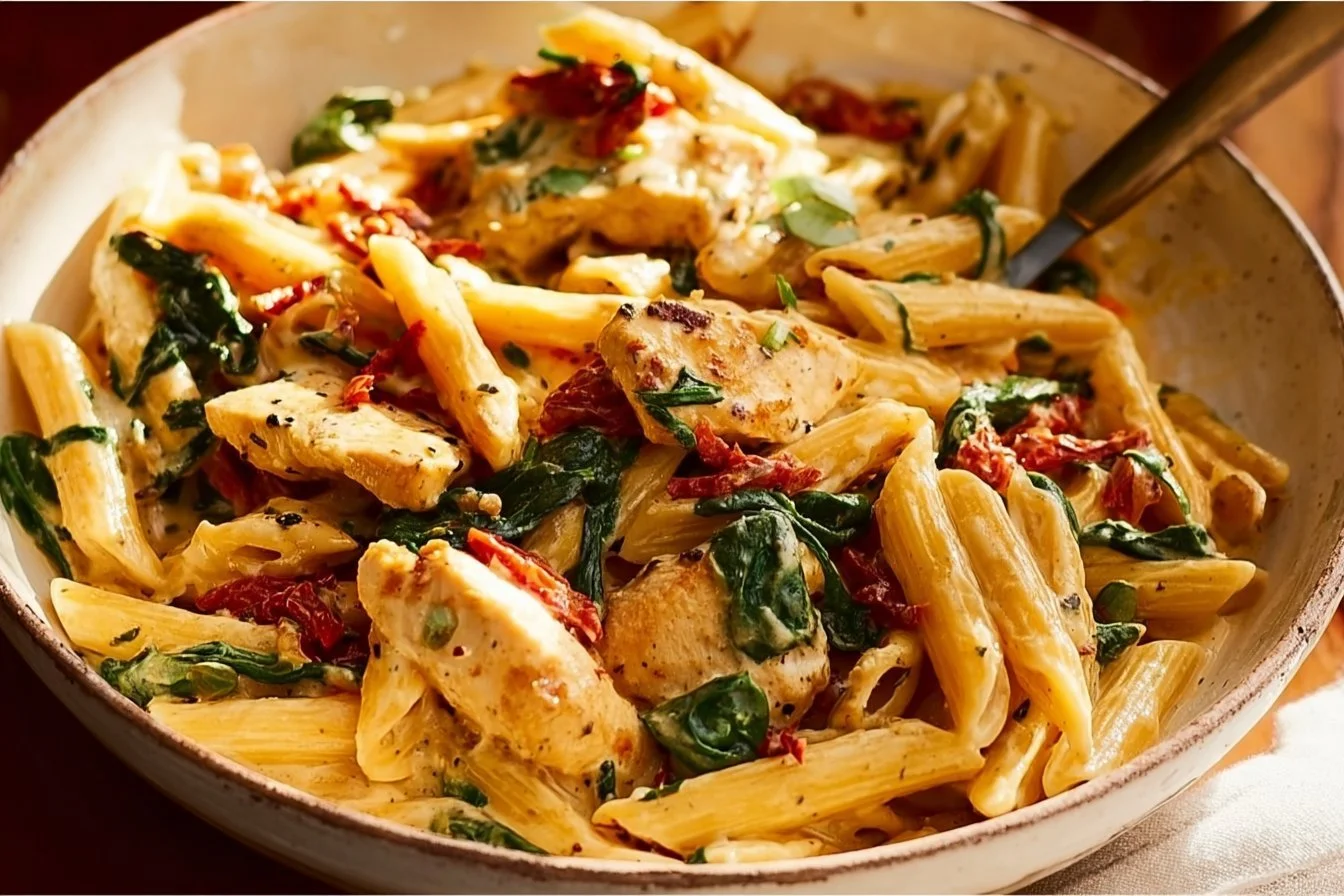 Delicious Marry Me Chicken Pasta with creamy sauce and fresh herbs