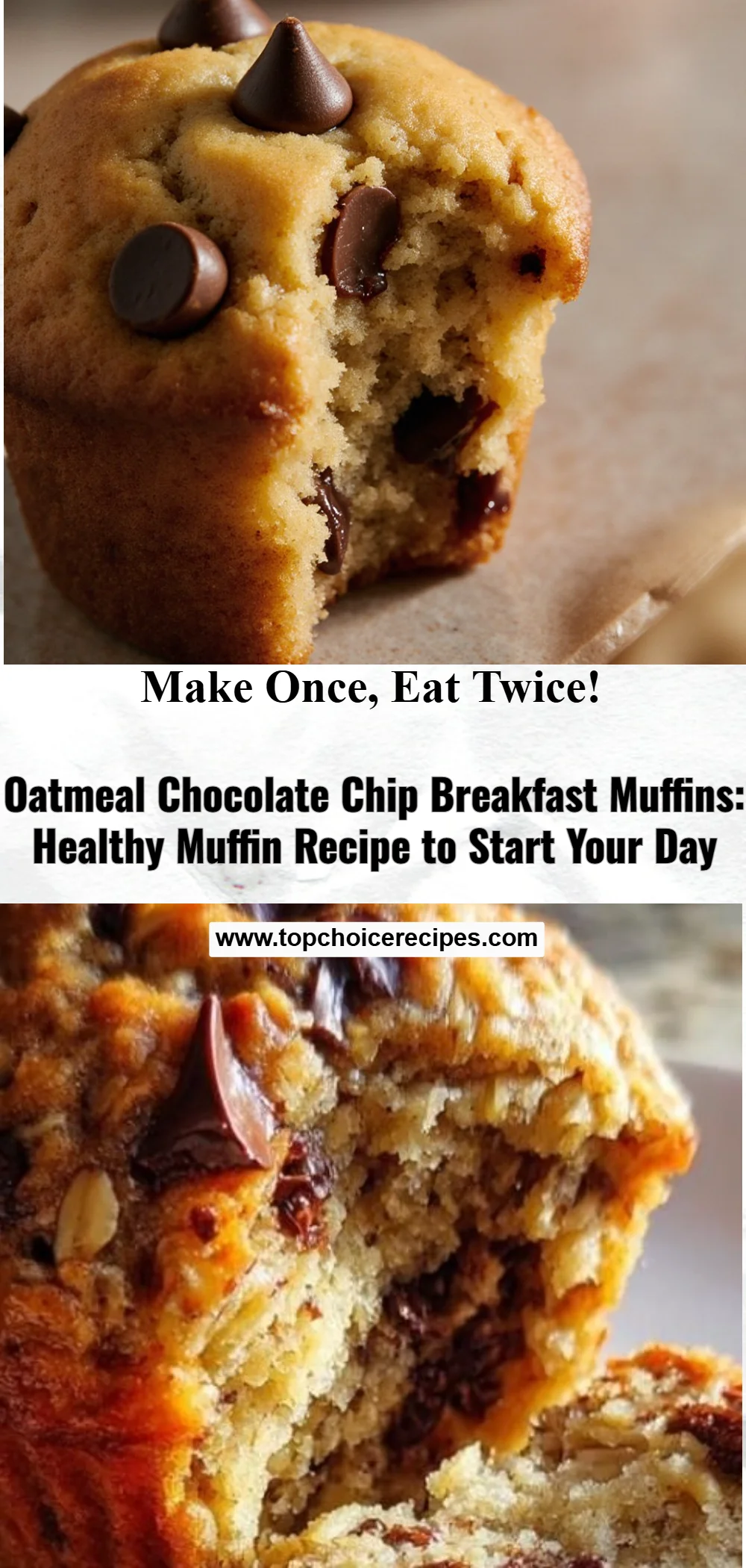 Oatmeal Chocolate Chip Breakfast Muffins 6 Oatmeal Chocolate Chip Breakfast Muffins