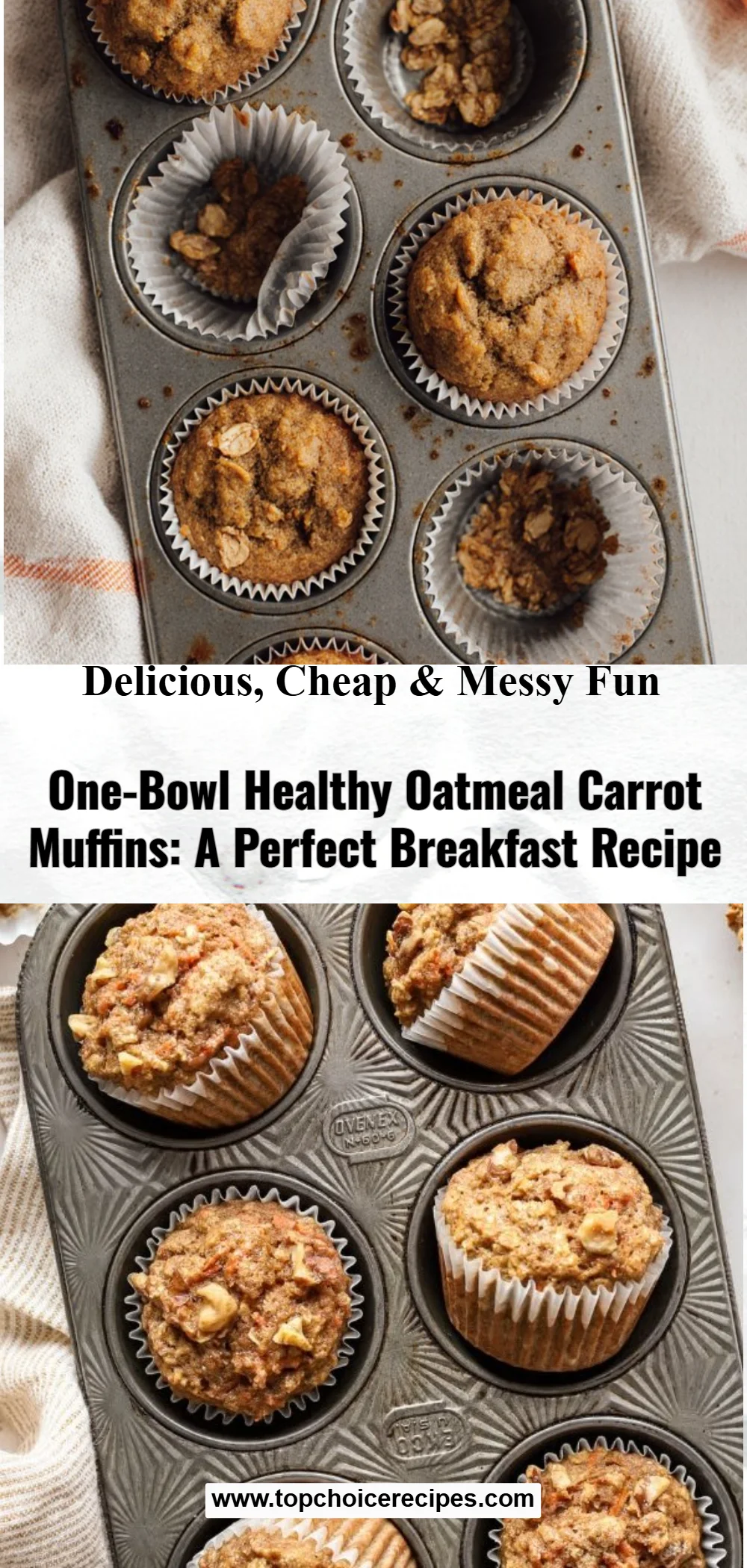 One-Bowl Healthy Oatmeal Carrot Muffins