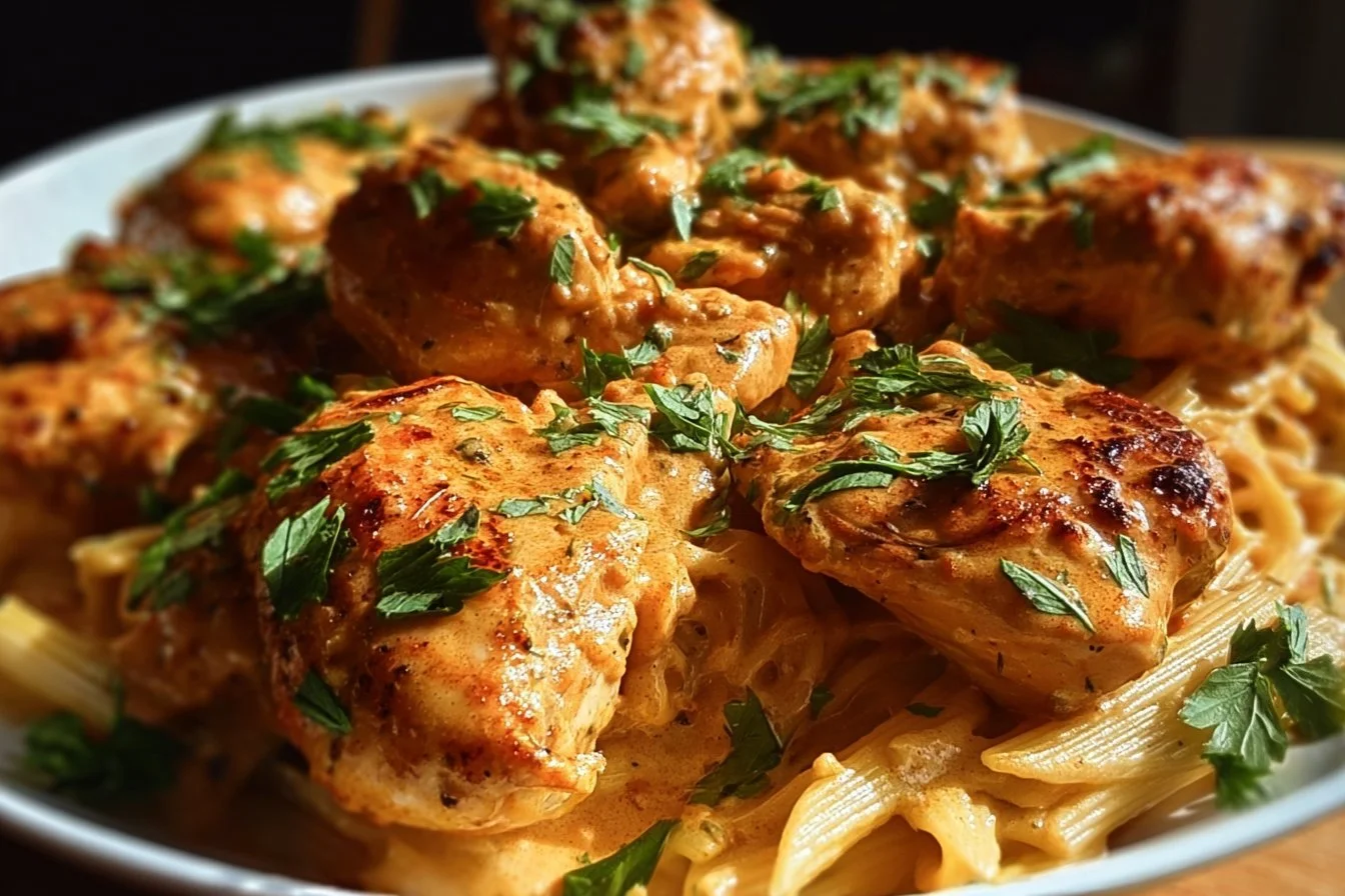 One-Pan Marry Me Chicken served with herbs and cream sauce