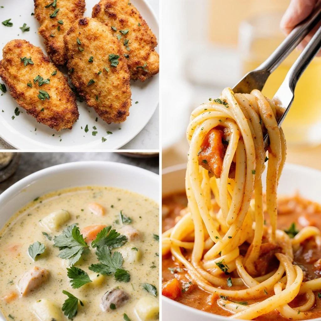 Perfectly baked chicken breasts on a serving platter garnished with herbs