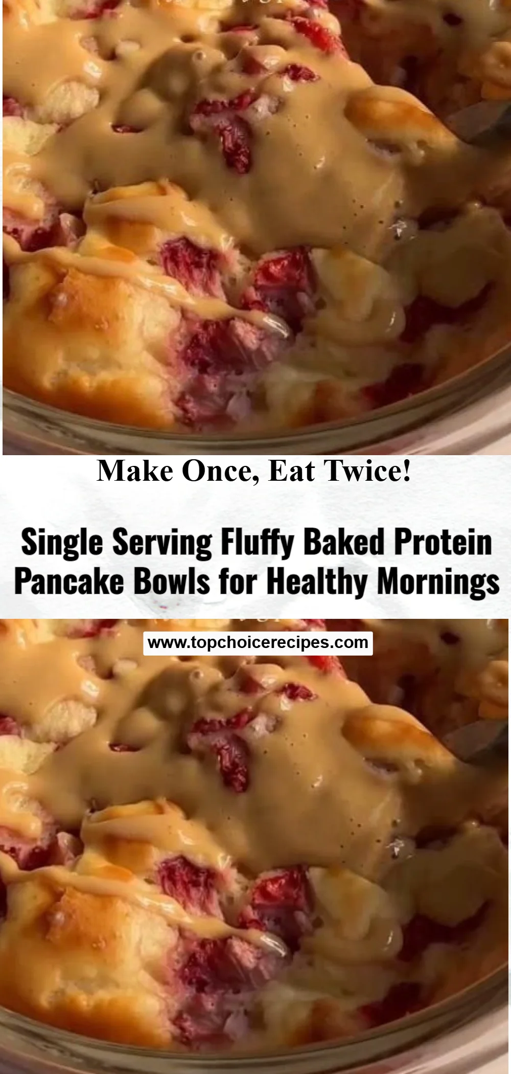 Single Serving Fluffy Baked Protein Pancake Bowls