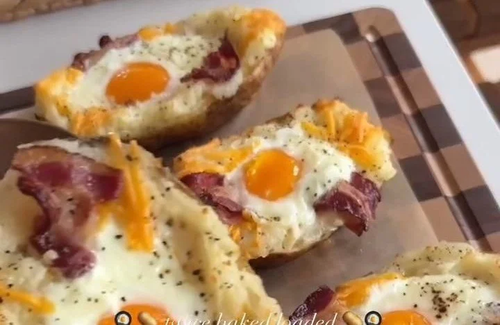 Twice Baked Loaded Breakfast Potatoes